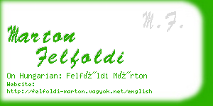 marton felfoldi business card